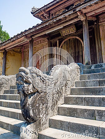 Dragon decor on pavilion in garden of Citadel in Hue. Vietnam Stock Photo