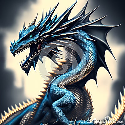 Dragon of Diamond, Generative AI Illustration Stock Photo