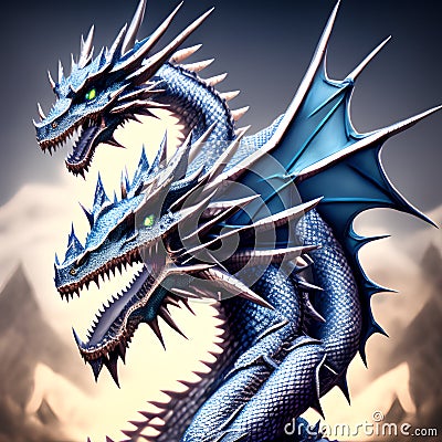 Dragon of Diamond, Generative AI Illustration Stock Photo