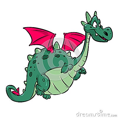 Dragon fairy animal cheerful cartoon illustration Cartoon Illustration