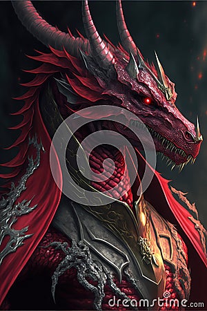 Dragon fire : The Dragon-Human Hybrid Superhero Protecting the City. Generative AI Stock Photo