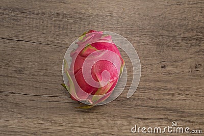 Dragon fruit on old wood background embed path Stock Photo