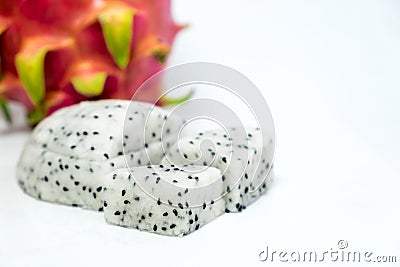 Dragon fruit slice on white background Stock Photo