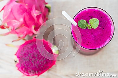 Dragon fruit smoothie Stock Photo