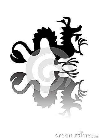 Dragon with grey shadow Stock Photo
