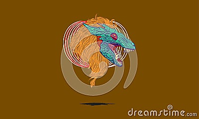 dragon guardian from the sky Vector Illustration