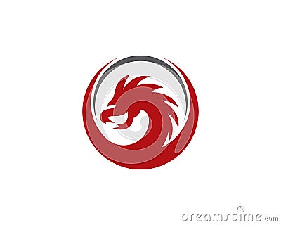Dragon head logo template Vector Illustration