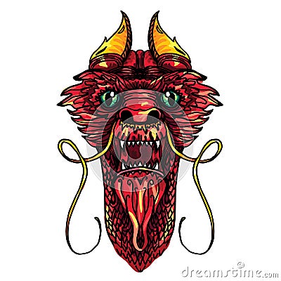 Dragon Head Tattoo Stock Photo