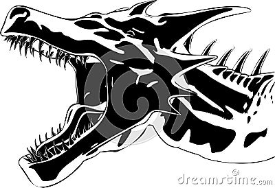 Dragon head vector illustration on white background Vector Illustration