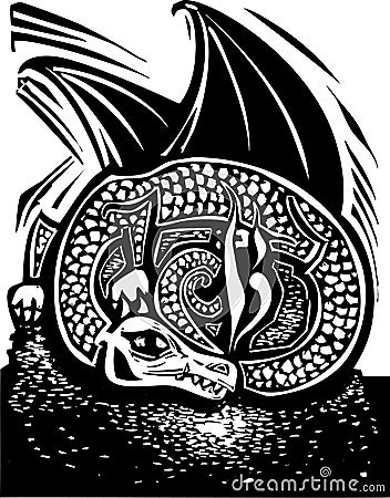 Dragon and Horde Vector Illustration