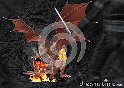 Dragon Slayer Illustration Stock Photo