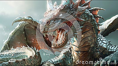 Dragon Lair Vicious Beast Guarding Domain Ancient Reptile Flame Breathing Demi God Stock Photo