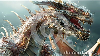 Dragon Lair Vicious Beast Guarding Domain Ancient Reptile Flame Breathing Demi God Stock Photo