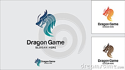Dragon logo design template, Vector illustration, Game Logo Vector Illustration