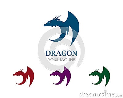 Dragon logo icon Vector Illustration