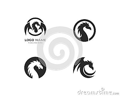 Dragon logo template Vector Illustration