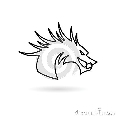 Dragon mascot icon, Silhouette Of Dragon Vector Illustration