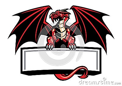 Dragon mascot spread the wings Vector Illustration