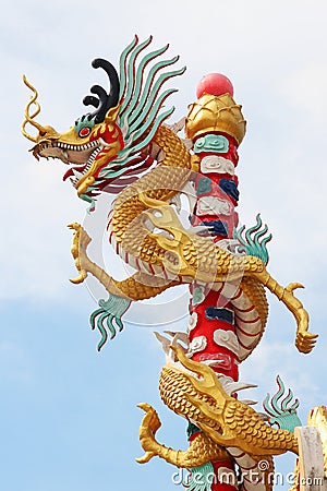 Dragon pillar Stock Photo