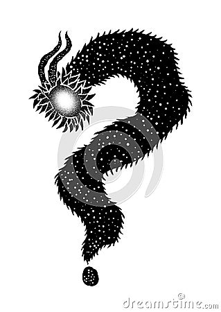 Dragon question mark design art Illustration Stock Photo