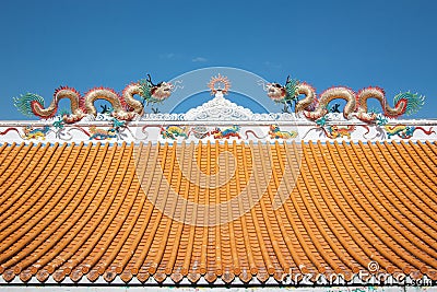 Dragon on the roof. Stock Photo