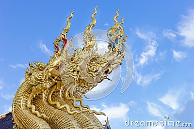 Dragon sculpture at Sri Pan Ton temple, Province Nan,Thailand Stock Photo