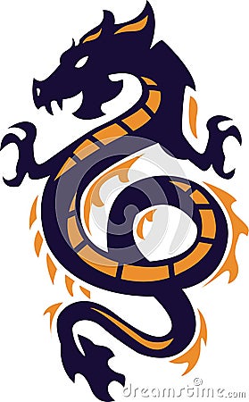 Dragon shilouette suitable for a logo Stock Photo