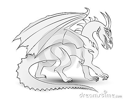 Dragon Sketch Vector Illustration