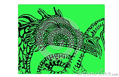 Dragon Sketch Illustration Cartoon Illustration