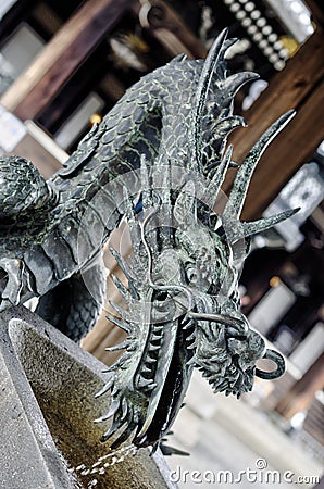 Dragon statue in Higashi Honganji temple, Kyoto Stock Photo