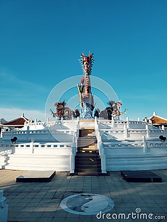 Dragon statue in sawan Park, landmark of Nakhonsawan, central district of Thailand Stock Photo