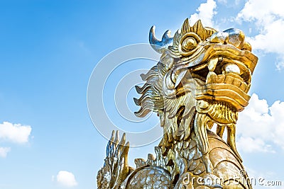 Dragon statue in Vietnam as symbol and myth. Stock Photo