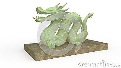 Dragon stature in stone Stock Photo