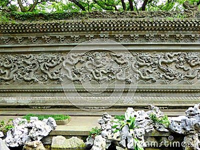 Dragon stone carving Stock Photo