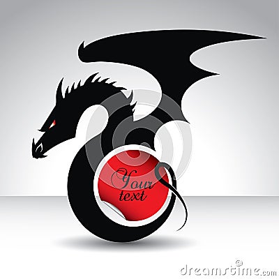 Dragon symbol for 2012 year - with text place Vector Illustration