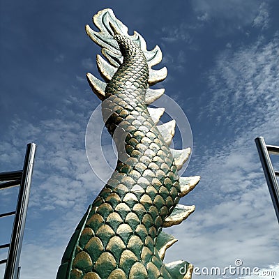 The Dragon Tail Statue in The Buton Island Stock Photo