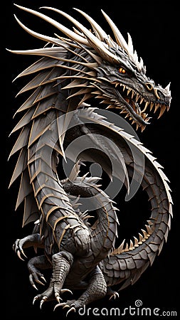 Dragon wallpaper with red eyes Stock Photo