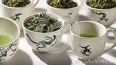 Dragon Well Long Jing Green Tea, Chinese tea Stock Photo