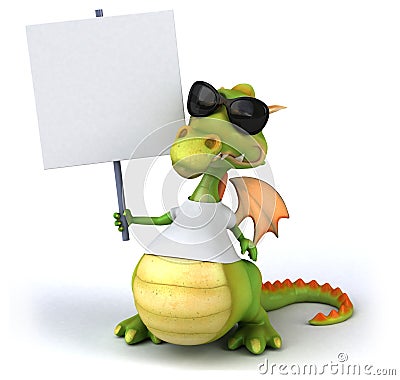 Dragon with a white tshirt Stock Photo