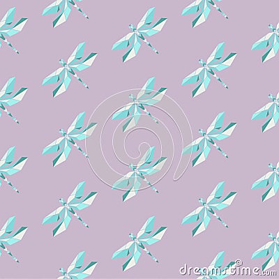 dragonfly abstract figures, vector seamless simple pattern Vector Illustration