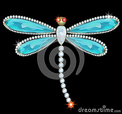 Dragonfly-brooch Vector Illustration