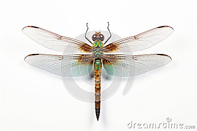 dragonfly macro white background Stock Photo