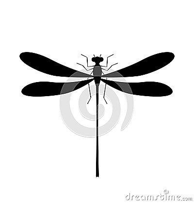 Dragonfly silhouette icon. Isolated symbol of insect Stock Photo
