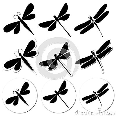 Dragonfly stickers Stock Photo