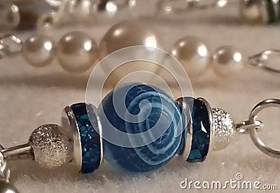 Dragons breath and pearls beads Stock Photo
