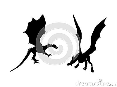 Dragons icon isolated on a white background Vector Illustration