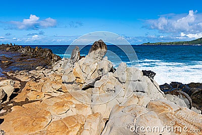 The Dragons Teeth on Makaluapuna Point Stock Photo