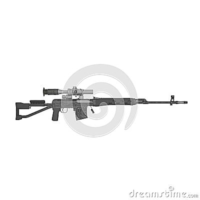 Dragunov Sniper Rifle SVD isolated on white. 3D illustration Cartoon Illustration