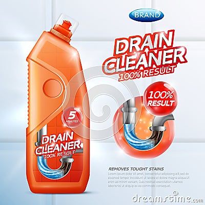 Drain Cleaner Poster Vector Illustration