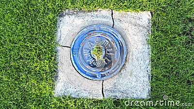 Drain manhole cover Stock Photo